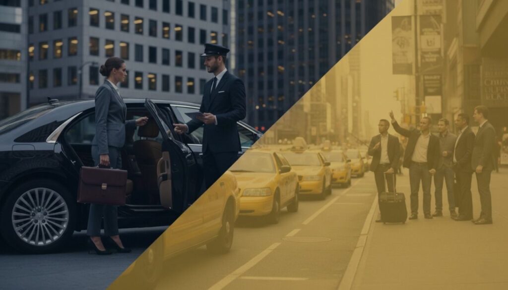 create a image for "Private vs Shared Airport Transfers in Melbourne